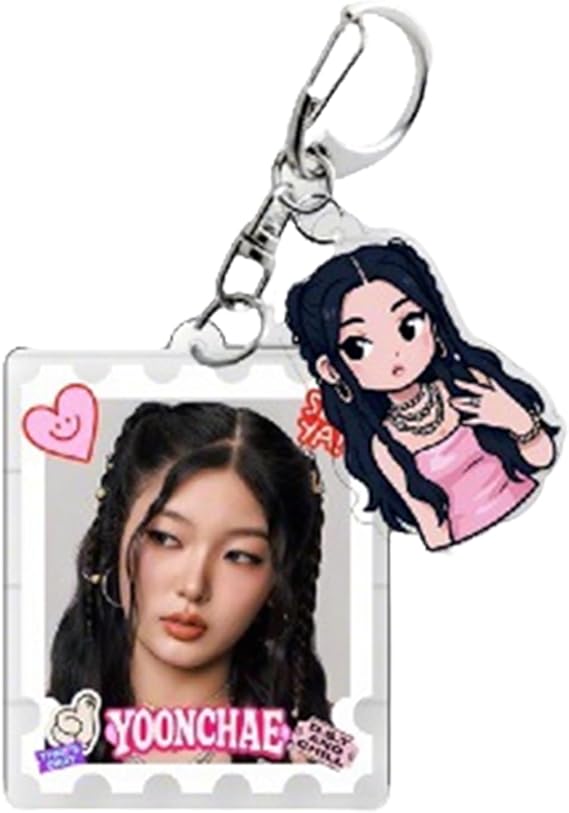 KATSEYE Keychains Accessories Pendant Idol KATSEYE pinky up Album Merch Concert Support Keyring pinky up Keychain Car Key Ring Mobile Phone Bag Hanging Gift for Fans
