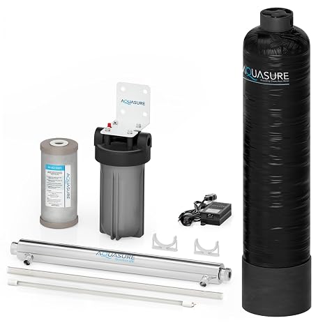 Aquasure Serene Lite Whole House Salt-Free Water Conditioning Descaler System with Triple Purpose Pre-Treatment Filter (650,000 Gallons Salt-Free System with UV)