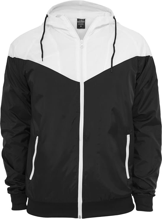Urban Classics Mens Windbreaker Jacket TB148 Arrow Windrunner Color: black/white in Size: Large