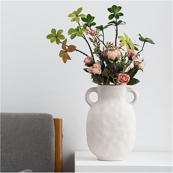 HH-CC Vase Desktop Ceramic Vase Bisque Simple Amphora Vase Home Decoration Ornaments Hydroponic Countertop Flower Pot