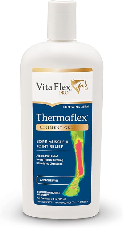 Vita Flex Thermaflex Horse Liniment Gel for Sore Muscles & Joint Relief, 12 Oz.