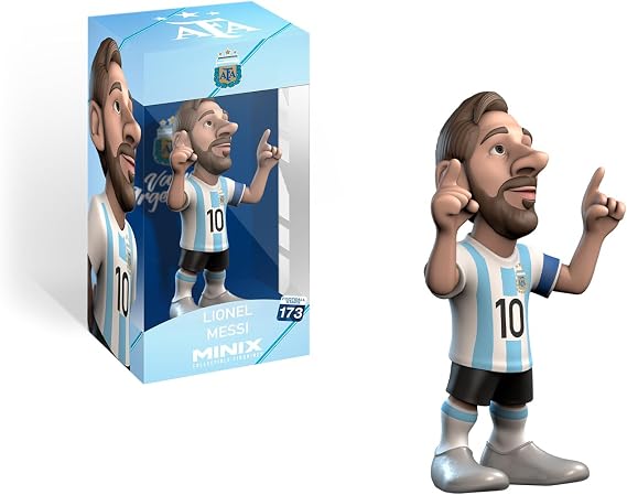 MINIX COLLECTIBLE FIGURINES - Lionel Messi, Official Argentina, Sports Collectable 12 cm Figurine, Unique Soccer Gift for All Ages, Football Stars