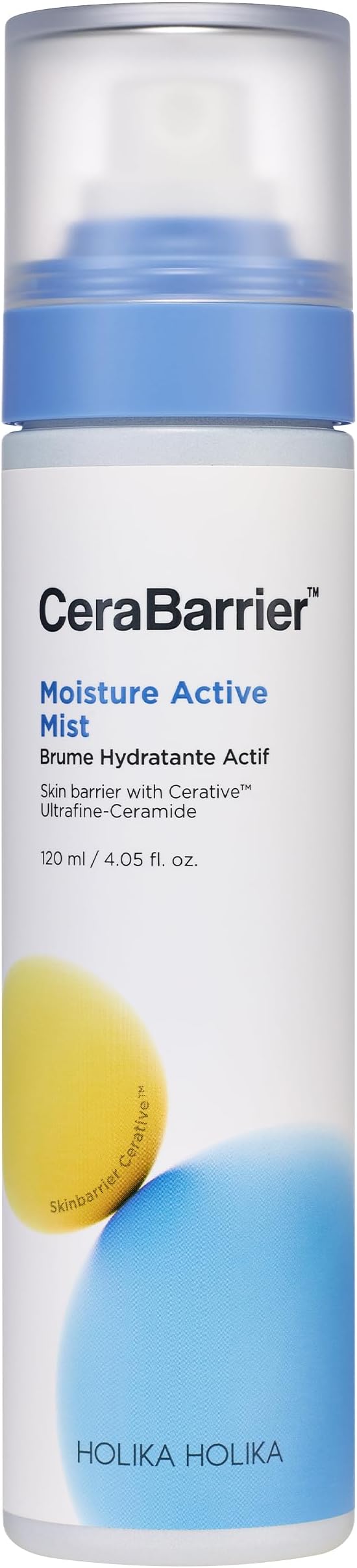 HOLIKA HOLIKA Cerabarrier Moisture Active Mist - Face Hydrating Spray Barrier Repair - 5 Ceramide Complex, Phytosterols, Meadowfoam Oil - Hypoallergenic Korean Skincare for Dry Sensitive Skin, 4.05oz