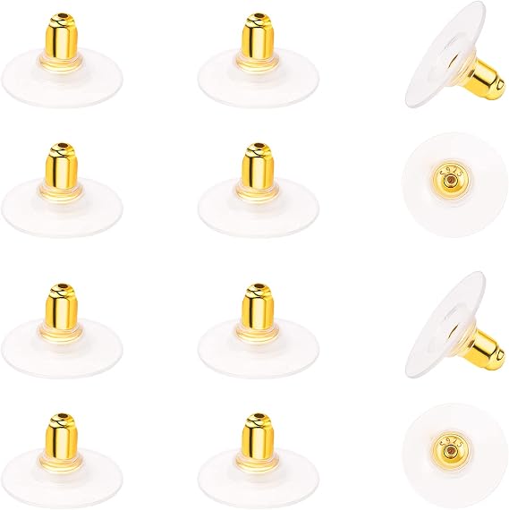 925 Sterling Silver Locking Earring Backs Replacements for Diamond Studs,14K White Gold Plated Hypoallergenic Secure Earring Backs(6 Pairs)