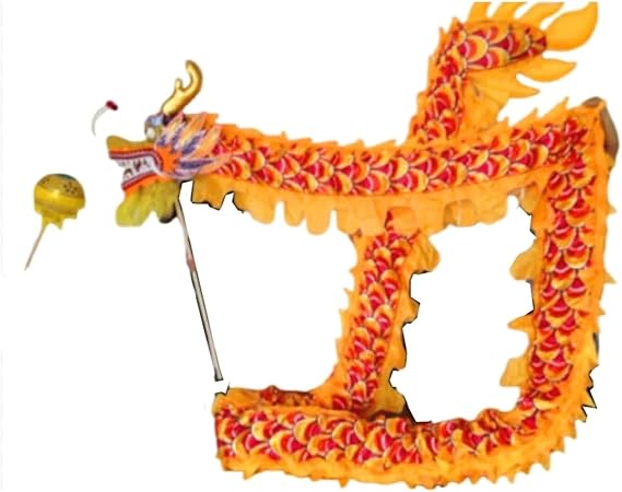 Dragon Dance Set 10m Dragon Dance Chinese Dragon Dance for 6 People Parade Silk Lion Dance Performance Lion Dance Head