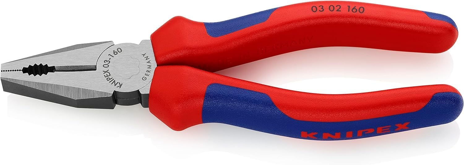 KNIPEX combined pliers black attramentized, multi-component handle 160 mm 03 02 160