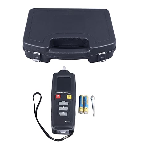 Digital Vibrometer, Digital Vibration Meter Handheld Vibration Analyzer with Probe, High Low Acceleration Frequency, Convenient Data, Stethoscopes