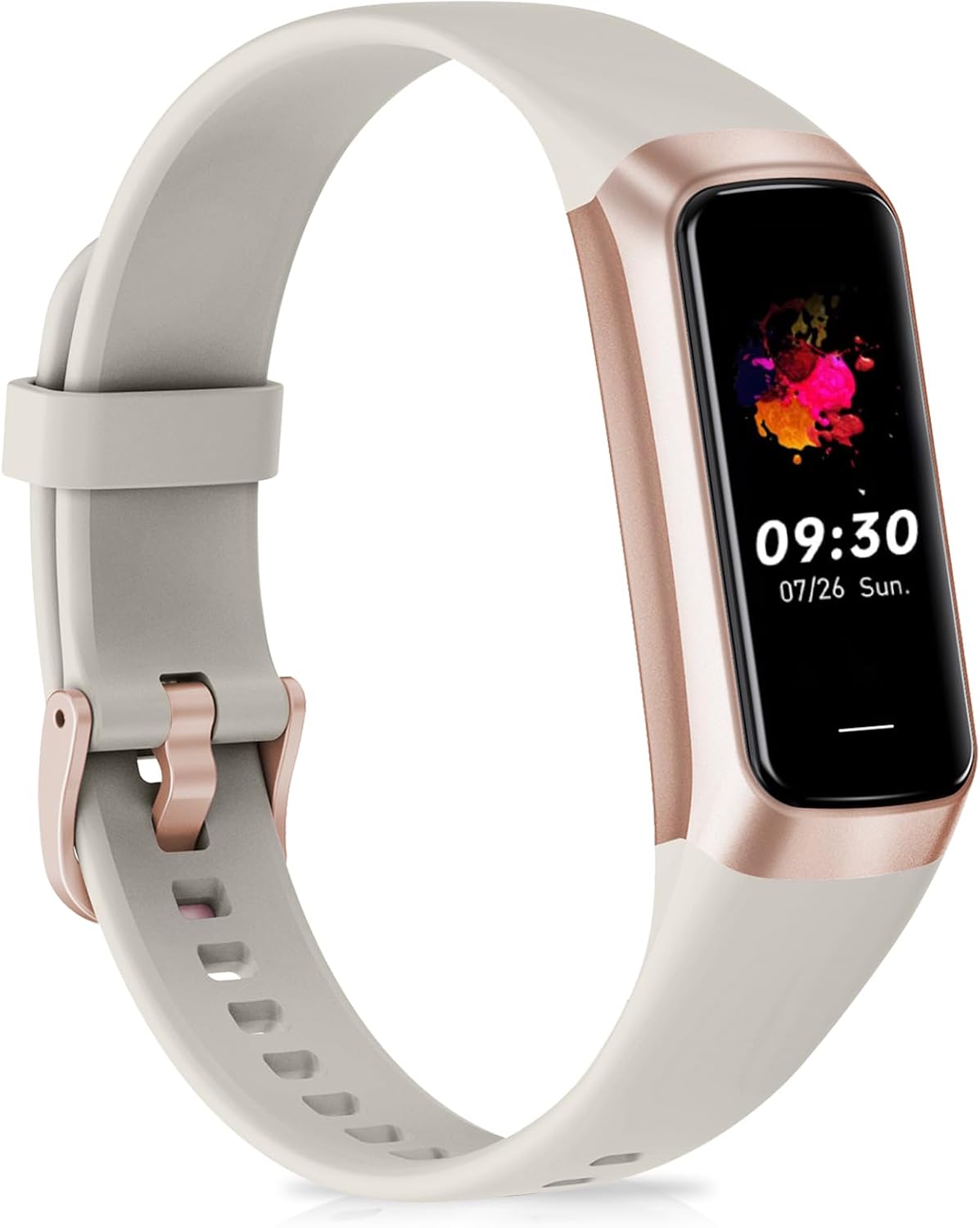 Fitness Tracker, Activity Tracker with 247 Heart Rate Blood Pressure Blood Oxygen Sleep Monitor, Calories Smart Watch 1.10AMOLED Touch Color Screen, Pedometer for Women Men