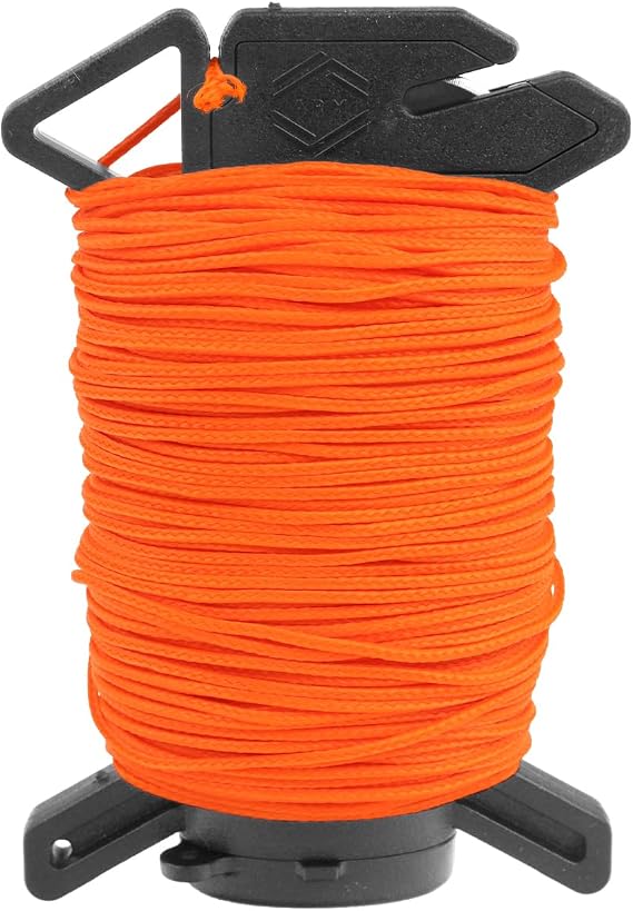 Atwood Rope Ready RopeTM Micro Cord Dispenser 125ft 100lb Test, Camping Gear Survival Tool, Built in Storage, Cutting Blade, Cord Grip, Gear Loop, Made in USA
