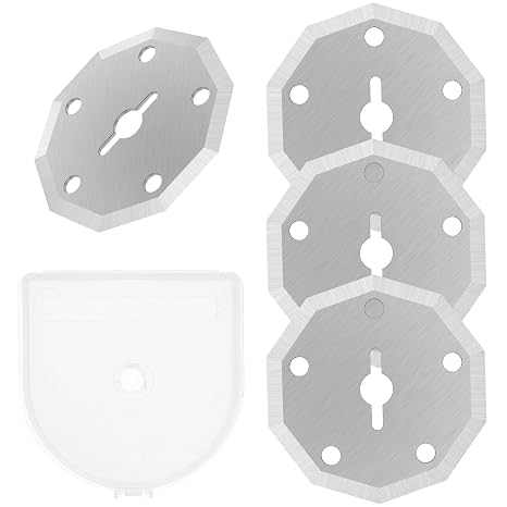 4 Pcs Replacement Rotary Blades New Life for Cordless Electric Scissors, Tungsten Steel Replacement Blades, Reusable Rotary Cutter Replace Blades for Paper Plastic