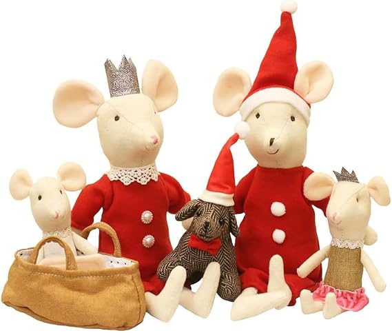 Christmas Mouse Family Dolls Cute Stuffed Animal Toy
