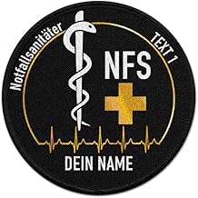 ALFASHIRT Patch Rund 9cm personalisiert Askulap QRS Komplex Kreuz Medizin #42545