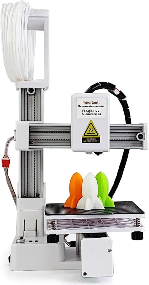 Entry Level 3D Printer, Mini 3D Printer with High Precision and Fast Heating Function, Auto Slicing Software Included, Ideal Educational Printer for Kids and Beginners White