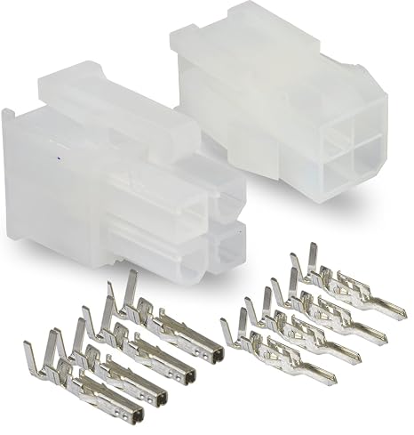 Molex Connector Lot, 3 Matched Sets, (4-Circuits) w/18-24 AWG, Pin Size: Standard .0165" 4.2mm, Mini-Fit Jr TM
