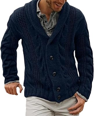 Men Sweater Jacket Cotton Blend Button Closure Men Knitwear Long Sleeve Cardigan Sweater