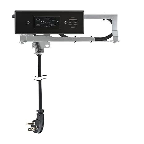 Docking Drawer Blade Compact Vanity Outlet, 2 AC & 2 USB-C, Black | Fits Narrow 11" Drawers, 30W Charging, Built-in thermal protection, 15 amp