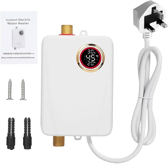 Electric Water Heater 3000W Instant Water Heater Under Sink 220V LCD Disp | Energy Efficient Constant Temperature Electric Tankless Water Heater Heating Element for Bathroom Shower Kitchen Sink