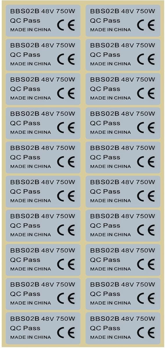 20 Pack Electric Stickers for for bafang Drive Motor, PVC Decal Labels for 36V 250W and 48V 750W Ebikes, Silver Badge Set