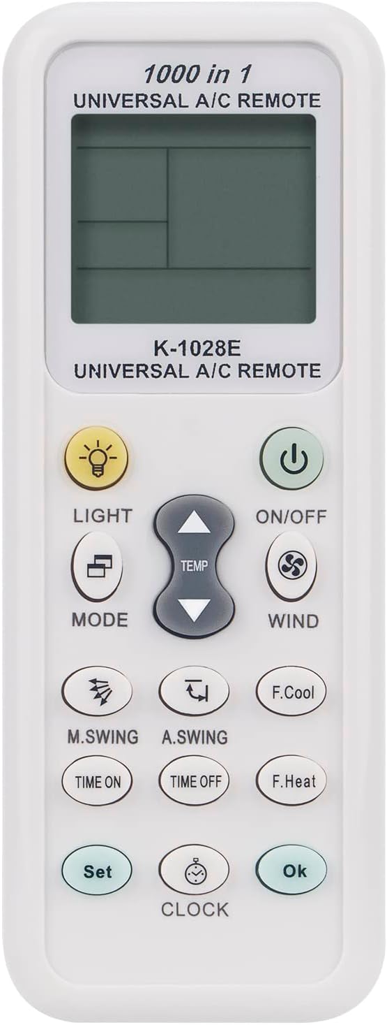 ALLIMITY K-1028E 1000 in 1 Universal Replace Remote Control Compatible with York Trane WFI Mcquary Carrier Samsung Panasonic LG Fujitsu Air Conditioner A/C