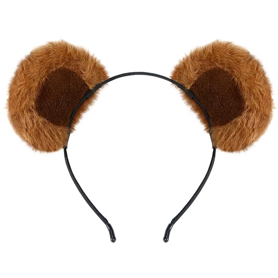 Chipmunk Ears Headband,Brown Bear Ears Chipmunk Ears Costume for Halloween Cosplay Party Accessories