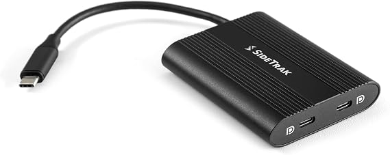 SideTrak USB-C Adapter, Laptop Compatible, Multi Charging, Travel Friendly, USB Type C with Pass-Through Power, Black, Compatible with SideTrak Solo and Swivel Triple Screen Monitors | WindowsOS Only