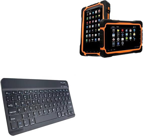 BoxWave Keyboard Compatible with Tablet Technologies Conker SX7 - SlimKeys Bluetooth Keyboard, Portable Thin with Chiclet-Style Keys - Jet Black