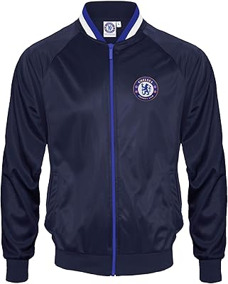 Chelsea FC Official Soccer Gift Mens Retro Track Top Jacket Navy Medium