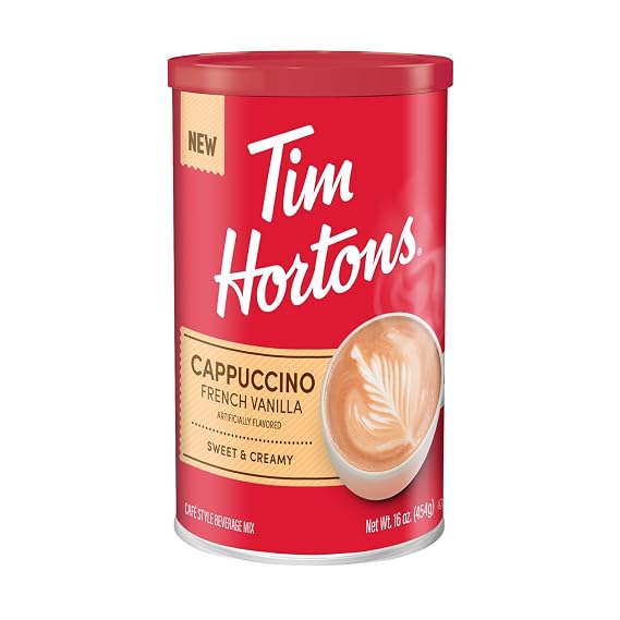 Tim Hortons French Vanilla Cappuccino Powder Mix 16oz Can