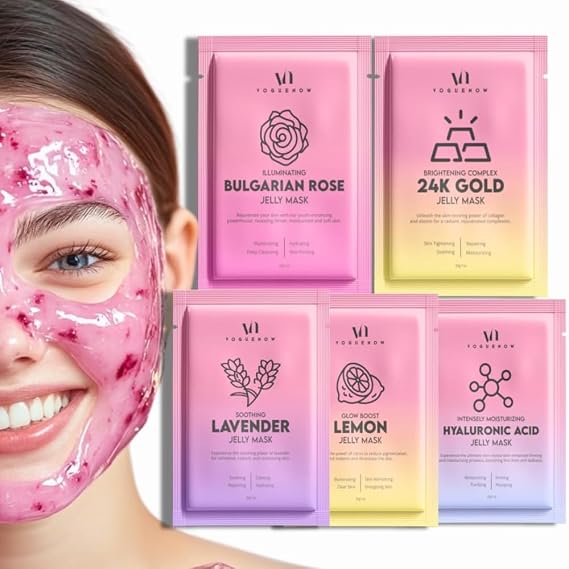 VogueNow Jelly Mask for Facials, Professional Hydrojelly Face Masks (5 Pcs)