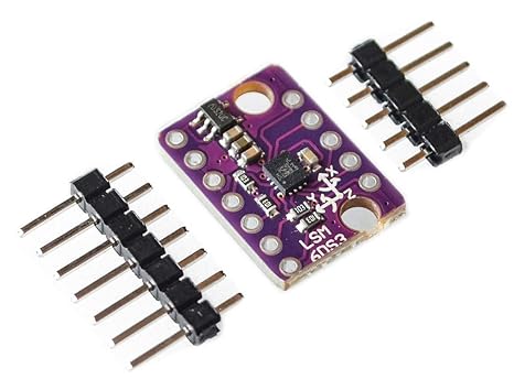 LSM6DS3 3 Accelerometer 3 Gyroscope Sensor 6 Degrees of Freedom Breakout Board Tilt Angle Module 1.71 to 5V Embedded Temperature Sensor SPI IIC Serial Interface