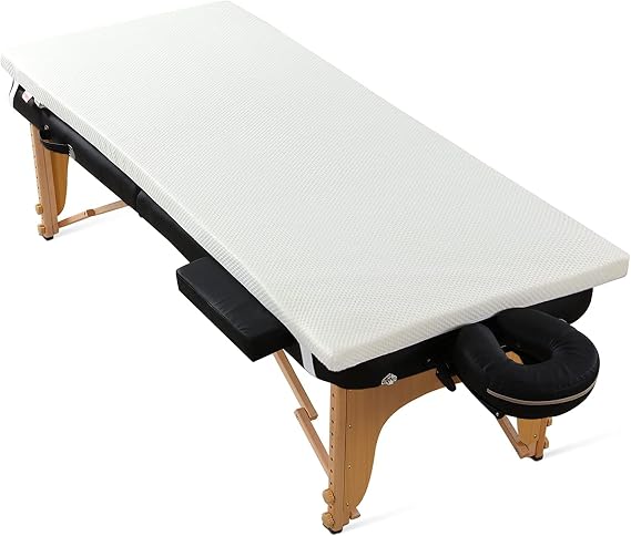 ROYALAY Topper for Lash Bed, 2 Inch Memory Foam Massage Table Topper with Removable Cover-Elastic Bands & Non-Slip-Lash Bed Cushion Without Bed-for Beauty and Massage-73"x24"x3" White
