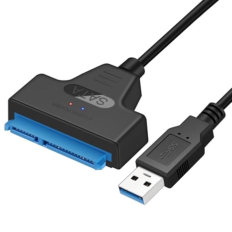 SATA to USB 3.0 Cable - USB Adapter Compatible for 2.5" HDD & SSD Hard Drive Reader, External Hard Drive Converter Support UASP, Black
