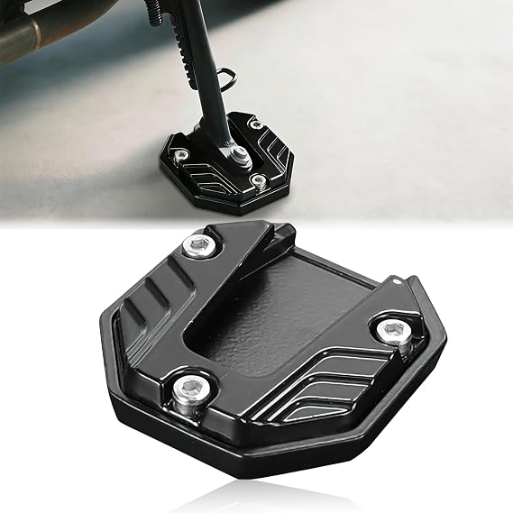 Motorcycle Kickstand Pad Plate Support Accessory, Aluminum Alloy Parking Stand Support Plate, Soft Ground, Grass, Hot Pavement, Outdoor Parking, Anti Sinking Motorcycle Stand Extension Plate