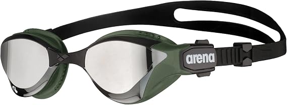 arena Cobra Tri Swipe Mirror Unisex Adult Triathlon Goggles, Swimming Pool Goggles with Mirror Lenses, Anti-Fog, UV Protection, 3 Interchangeable Nose Bridges