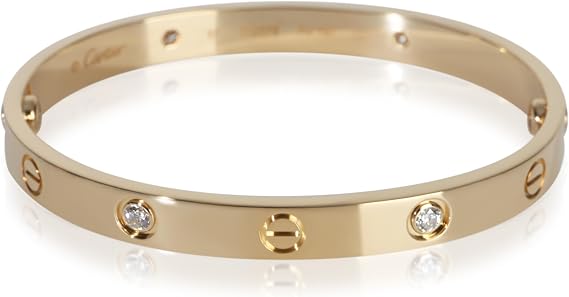 Pre-Loved Love Bracelet, Yellow Gold, Diamond, 17 cm