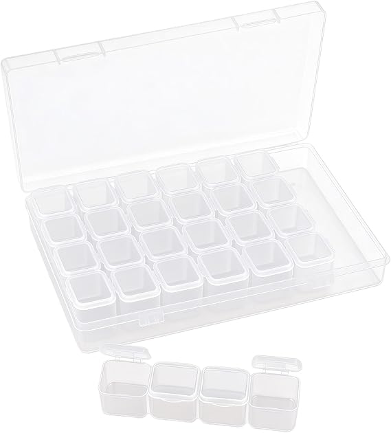 28 Grids Diamond Painting- Storage Box, Clear Bead Organizer Container for Diamond Art Accessories, Craft Supplies, Jewelry Beads and DIY Projects