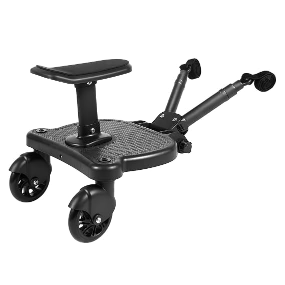 Universal Stroller Board, Stroller Board, Buggy Board, Stroller Attachment for Toddler to Ride, Sit and Stand Stroller, Stroller Standing Board, Stroller Board Attachment for Toddler, Black