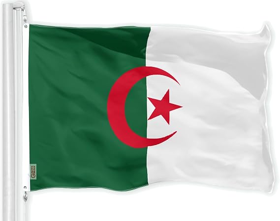 G128 Algeria Algerian Flag | 3x5 Ft | LiteWeave Pro Series Printed 150D Polyester | Country Flag, Indoor/Outdoor, Vibrant Colors, Brass Grommets, Thicker and More Durable Than 100D 75D Polyester