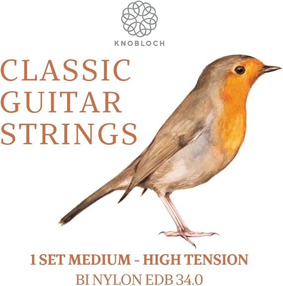 KNOBLOCH ERITHACUS Spanish Guitar Strings, Naturality and Fluency | BIO Nylon, Natural Bass with Natural Highs, Fast Adaptation, Precision and Expressive Tone, Set 6 Strings