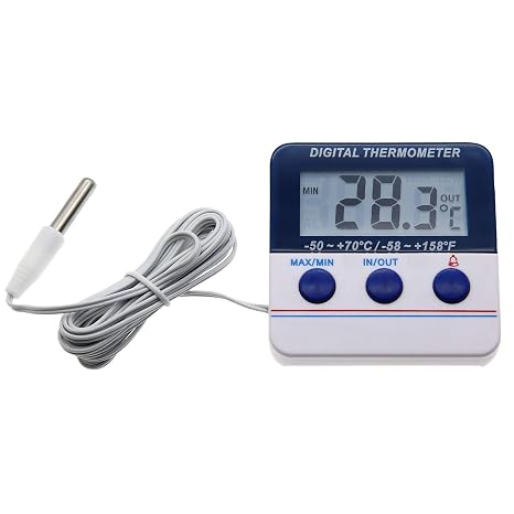 Digital Refrigerator Thermometer - Accurate Indoor/Outdoor Fridge Thermometer and Freezer Thermometer, Fast Reading, Ideal for Home and Commercial Use
