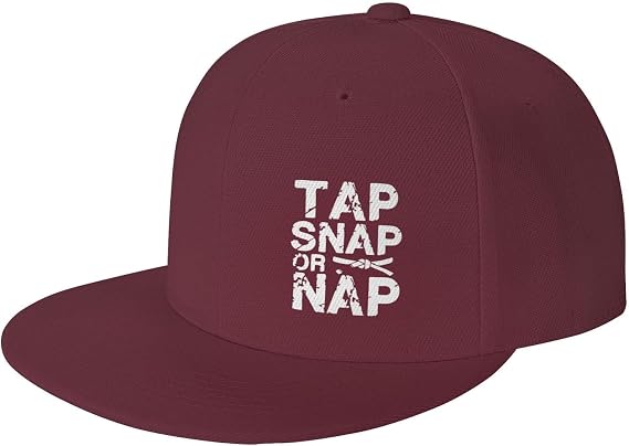 Tap Snap Or Nap Flat Brim Sun Hat for Men and Women - Adjustable, Sun Protection Hat