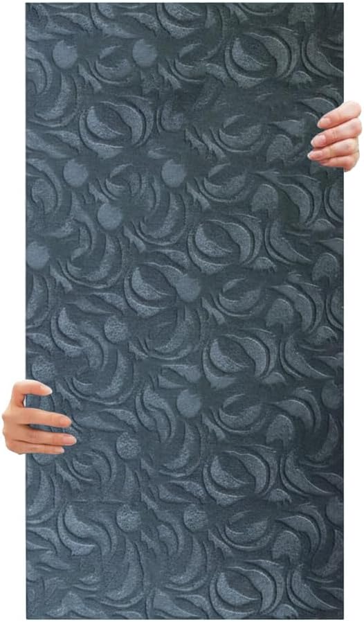 Tink 3D Kendinden Yapışkanlı Duvar Kağıdı Yeni Nesil Akustik Keçe Panel Modern Desen 52x98 cm (Koyu Gri, 10 Adet 5 m²)