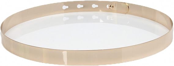 Ulalaza Womens Full Metal Sleek Mirror Plate Waistband Belt Chain Dress Decorated Skinny Golden Silver Belt