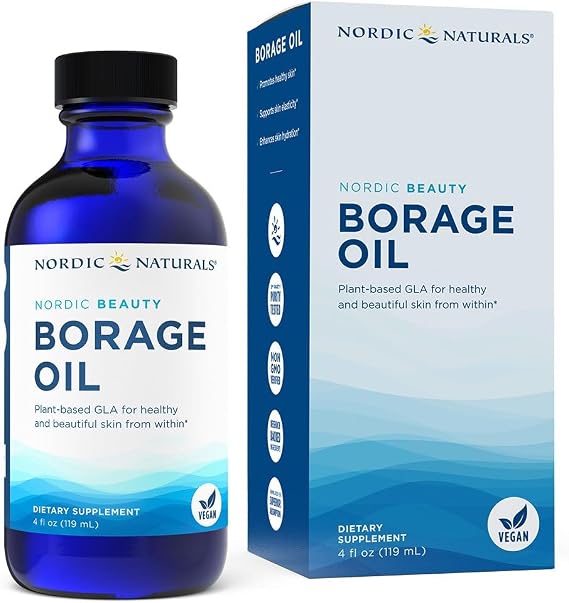 Nordic Naturals Nordic Beauty Borage Oil, Unflavored - 4 Ounces - Borage Seed Oil, Unique Omega-6 for Healthy and Hydrated Skin, 480 Milligrams of GLA - Non-GMO - Vegan, 48 Servings