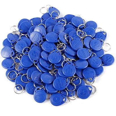 LEXI 100pcs 125KHz Proximity ID Card RFID Keyfobs Token Tag for Door Entry Access Control System TK4100EM4100 ABS Key fob Cards for Security Lock Wholesale100 Blue ID