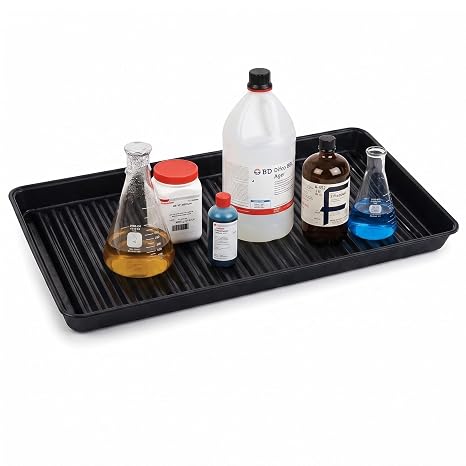 Eagle Spill Containment Utility Tray, 5 Gallon Sump, Made in USA, Black