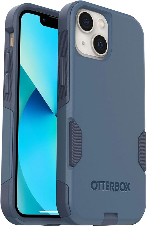 OtterBox iPhone 13 Mini & iPhone 12 Mini ONLY - Commuter Series Case - Rock Skip Way Blue - Slim & Tough - Pocket Friendly - Port Protection - Non-Retail Packaging