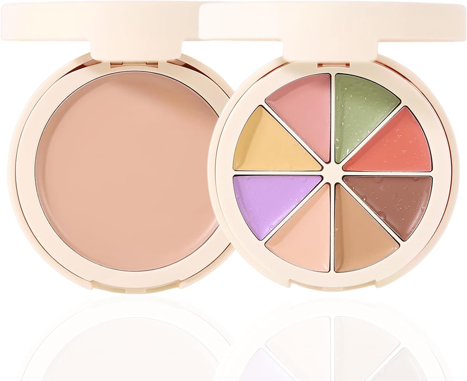 Concealer Full Coverage Colour Correcting Palette Colour Concealer Makeup Palette 8 Shades,4 In 1 Foundation Face Primer Pallet Multifunctional Gift For Women Girl 02# Natural