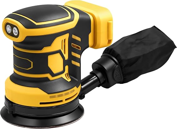 Brushless Cordless Orbital Sander Compatible with Dewalt 20V MAX Battery, 12,000 OPM Palm Sander with Dust Bag, Lightweight Power Sander for Wood, Metal & DIY (Tool Only)