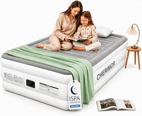 CHERIMOR Twin XL Air Mattress with Built-in Pump, 500lbs Heavy-Duty Support